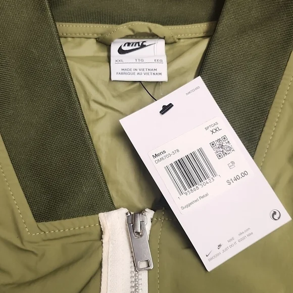 Nike Sportswear Unlined Men's Bomber Jacket Green Size 2x